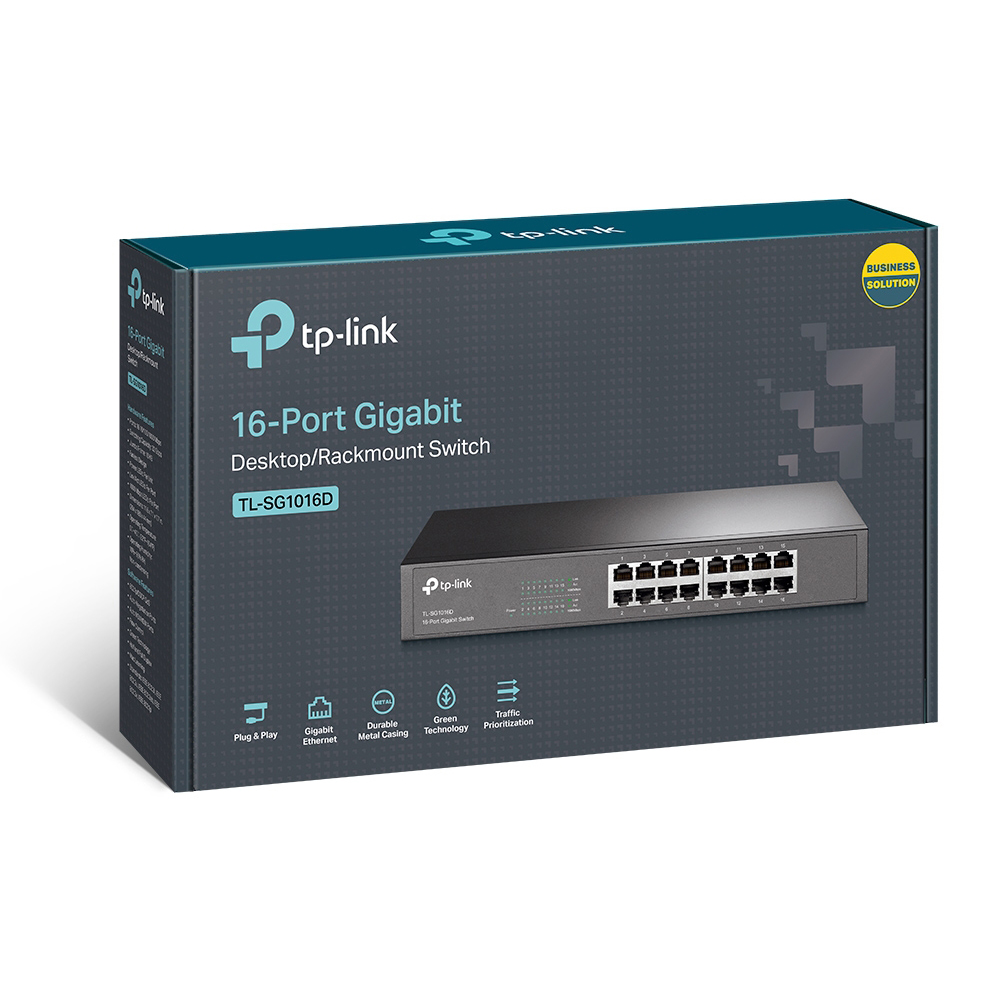 Switch TP-Link TL-SG1016D 16 Puertos 10/100/1000Mbps - Global Sarpi