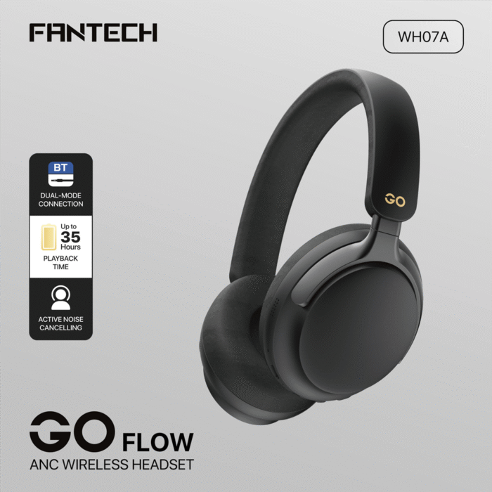 Audifonos Fantech GO Flow WH07A Headphones Inalámbricos (Negros) - Imagen 7