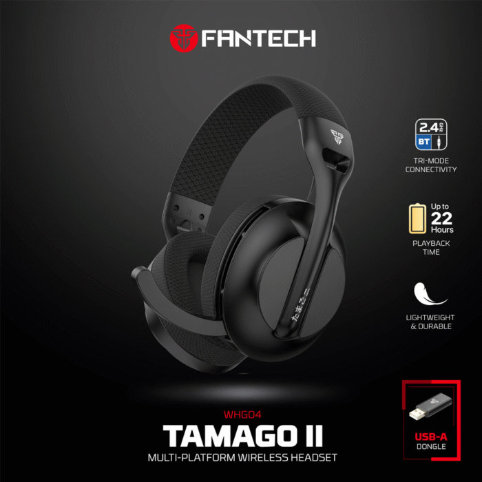 Audifonos Fantech Tamago II WHG04 Headsets Gaming Inalámbricos (Negros) - Imagen 6