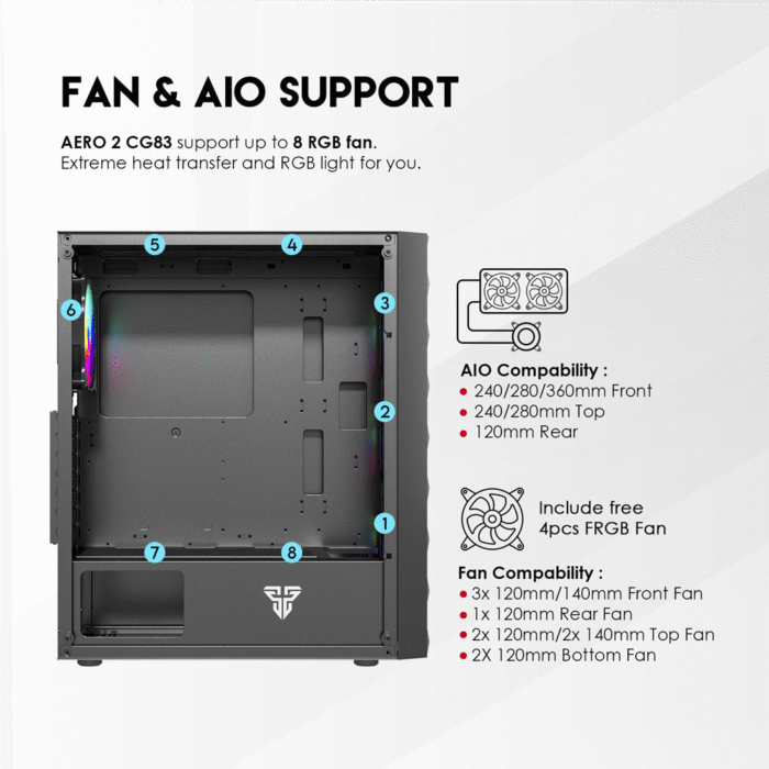 Case Computadora Fantech Aero2 CG83 Middle Tower ATX - Imagen 8