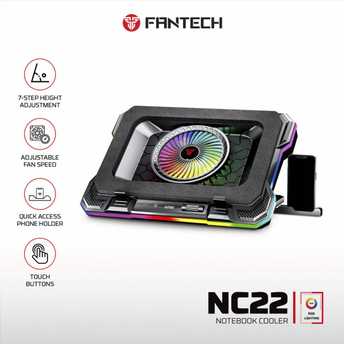 Cooling Pad Fantech NC22 1.000 RPM (Negra) - Imagen 6