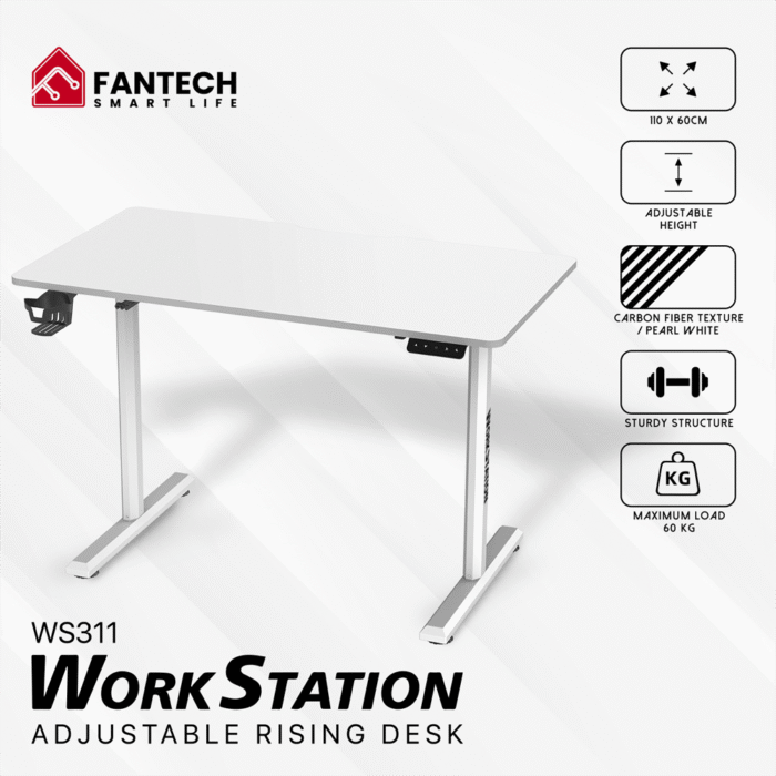 Mesa Fantech WorkStation WS311 110x60cm (Blanca) - Imagen 7