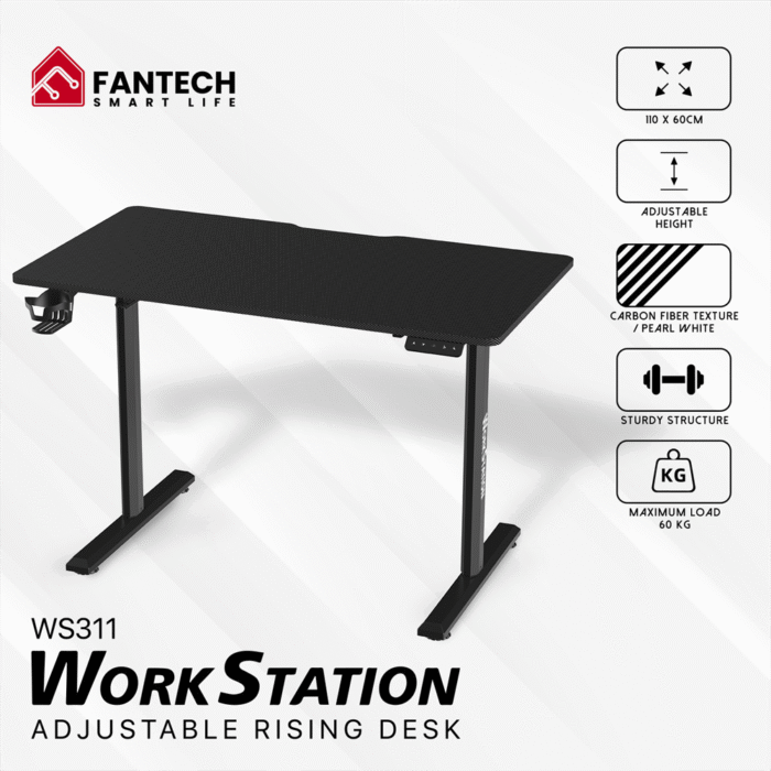 Mesa Fantech WorkStation WS311 110x60cm (Negra) - Imagen 7