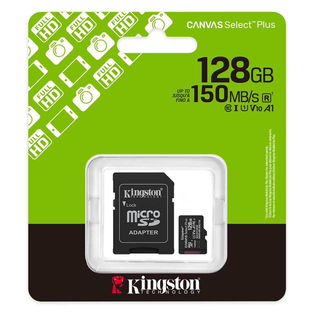 Memoria microSD Kingston Canvas Select Plus S3 128GB (SDCS3128GB) (1) Memoria microSD Kingston Canvas Select Plus S3 128GB - Imagen 1