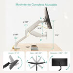 Soporte Monitor Veltum MK1 Un Brazo (Blanco) - Imagen 2