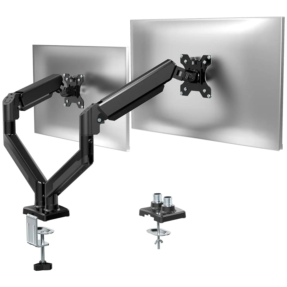 基本 CMYK Soporte Monitor Veltum MK2 Doble Brazo (Negro) - Imagen 1