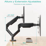 Soporte Monitor Veltum MK2 Doble Brazo (Negro) - Imagen 7